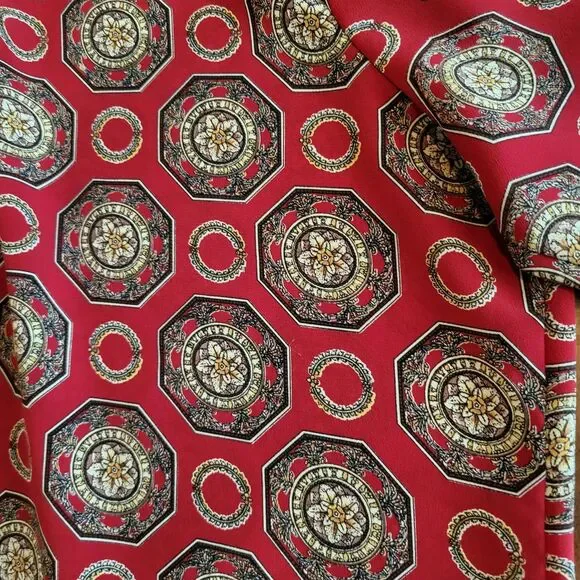 Christie & Jill Red Geometric Print Button Front Blouse Size 20 Top Retro Boho - Picture 4 of 15